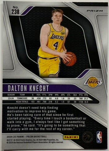 2024-25 Panini Prizm Dalton Knecht Rookie Orange Prizm #238 – Lakers – RAW