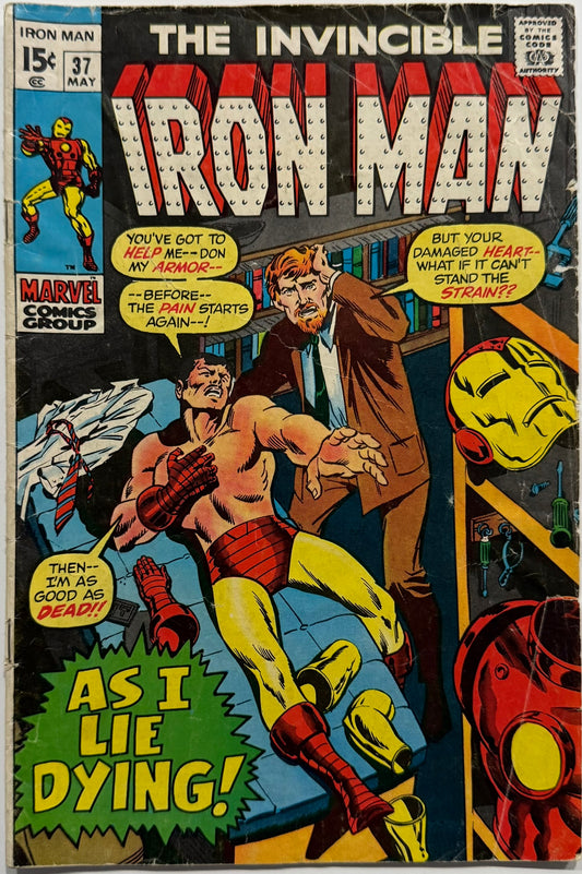 Iron Man #37 (1971) — “As I Lie Dying!”