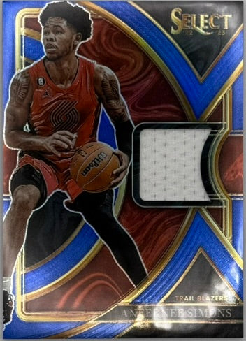 2022-23 Panini Select Anfernee Simons Selective Swatches Prizm #SS-AF /75 – RAW