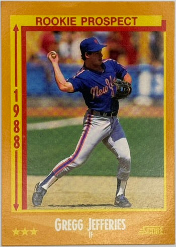 1988 Score Gregg Jefferies Rookie Prospect #645 – Mets – RAW