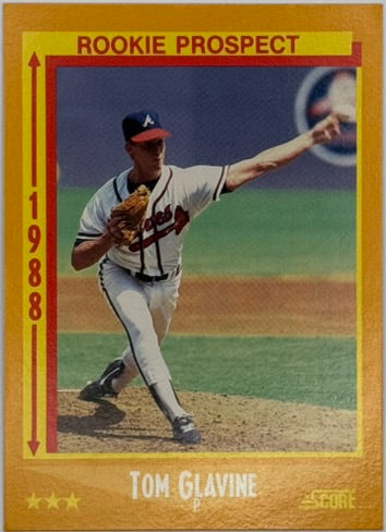 1988 Score Tom Glavine Rookie Prospect – Braves – RAW
