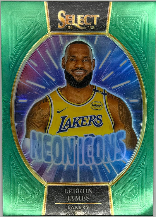 2024-25 Panini Select LeBron James Neon Icons Prizm #7 – Lakers – RAW