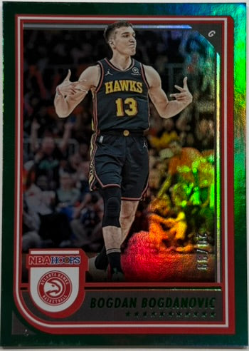 2022-23 Panini Hoops Bogdan Bogdanovic Green Foil #84 – Hawks – RAW # 20/99