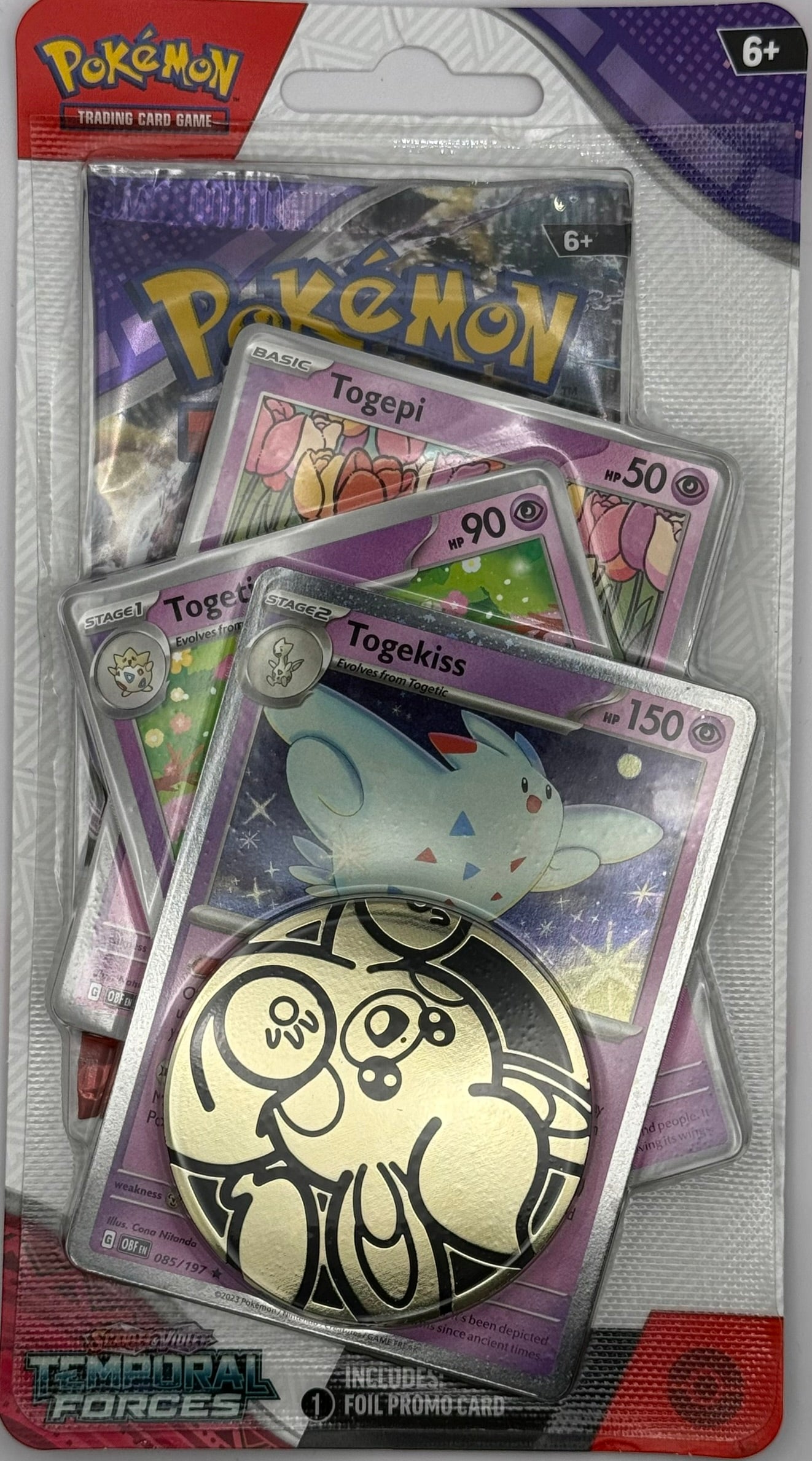 Pokémon TCG — Scarlet & Violet: Temporal Forces Checklane Blister — Togepi/Togetic/Togekiss + Coin